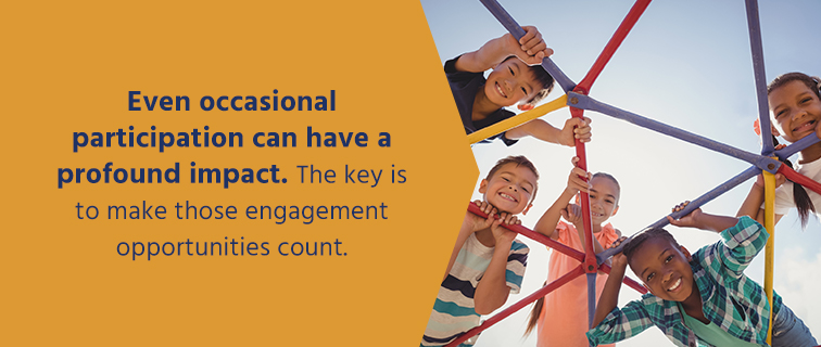 Even occasional participation in a child's education can have a profound impact