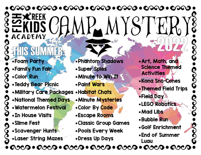 FishCreek Kids Academy Camp Mystery Summer Flyer Preview 22